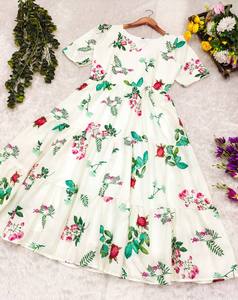 เดรสยาวทรงเอไลน์สำหรับผู้หญิง - ดีไซน์ระบายชั้นๆ แขนพอง ลายพิมพ์สไตล์ชาติพันธุ์สีสันสดใส เหมาะสำหรับแฟชั่นฤดูร้อน - Product Image 5