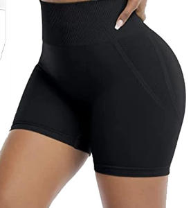 2023 femmes taille haute entraînement Fitness Leggings bout à bout sport Biker Shorts solide cordon bonne vente Shorts chauds - Product Image 4