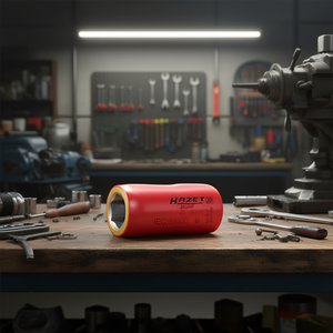 Hazet 6-Point Short Hexagonal Metric Square 3/8'' <b>Socket</b> with Traction Profile and 1000V Protective Insulation - Product Image 3