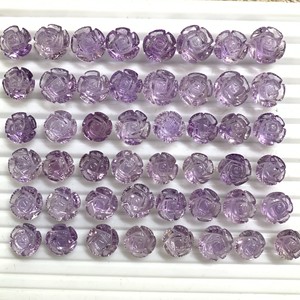 Pierre à découper rare en forme de fleur sculptée en améthyste naturelle de haute qualité pour plusieurs utilisations de bijoux produit de bijoux en vrac - Product Image 1