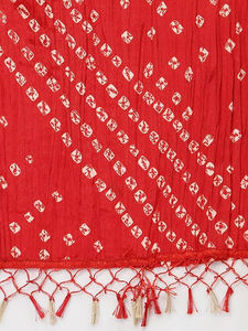 Trendmalls ผ้าไหม Chinon dupatta (D02-Red)-แห้งเร็วสไตล์ปาร์ตี้งานแต่งงานเสื้อผ้าปากีสถานใส่ปกติพอดีทั้งหมด - Product Image 5