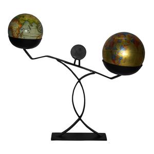 Artículo decorativo para el hogar Globos artesanales de aluminio Diseño antiguo Escritorio Globo de alta calidad Aspecto vintage de lujo Artículo de artesanía india - Product Image 1