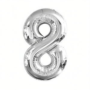 Globo de fiesta Party Love Número Plata N8 45cm Bolsa de 12 piezas - Product Image 2