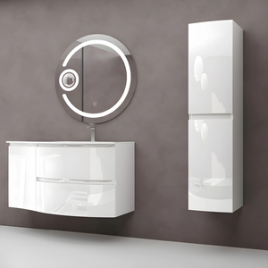 Diana 02 Set completo di mobili da bagno con specchio a colonna modello di composizione elegante - Product Image 1