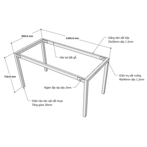 UConcept 140x70 Mesa de Diseño Minimalista con Patas de Fácil Montaje-HCUC005 - Product Image 3