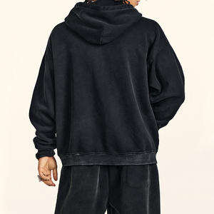 Chándal personalizado para hombre con hombros caídos, lavado al sol, contraste, correas, peso pesado, 100% algodón, con capucha, transpirable, frente de invierno - Product Image 4