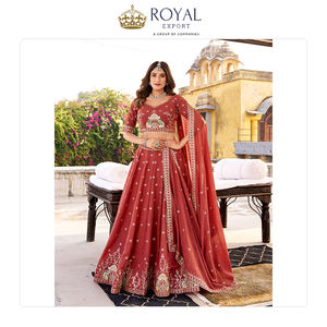 Wholesale Exporter Supply Wedding Wear Indian Clothing Chocolate Crush with Sequence and Thread Embroidery Work Lehenga Choli - Product Image 2