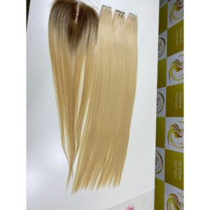 Blonde longue vietnamienne Bonestraight Weft Bundles Hot Trending All-Length Colors Prix de gros pour les extensions de cheveux humains - Product Image 3