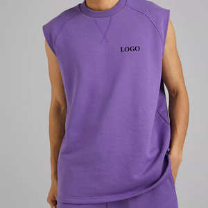 High Quality <b>Plain</b> Solid Color Sleeve Less <b>Sweatshirts</b> For Men's Customized Logo Printing <b>Sweatshirts</b> Winter's Collection 2026 - Product Image 5