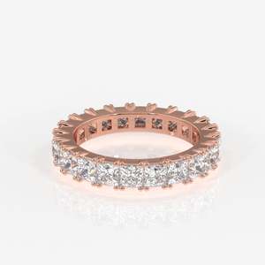 Princess Cut Moissanite Diamond Eternity Band 18K Gold <b>Ring</b> Elegant and Luxurious - Product Image 6