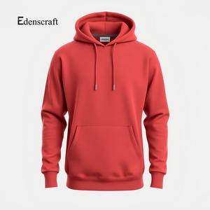 Sweat à capuche décontracté pour homme, personnalisé, avec poche, en polaire douce et chaude, cordon de serrage réglable, imprimé 3D en relief, tissu uni teint, hiver - Product Image 1