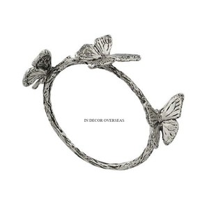 Attractive Look Best Quality Aluminum Casted <b>Silver</b> Shiny Polished Butterflies Designer Luxury Table Decoration <b>Napkin</b> Rings - Product Image 1