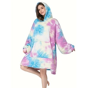 Sudadera con capucha Nombre personalizado Logo Usable Con capucha Invierno Franela de gran tamaño Sudadera con capucha Mantas Manta usable - Product Image 5