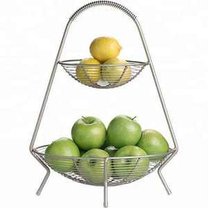 Cesta de fruta de hierro con forma rectangular más vendida, fruteros con cable negro, cesta de fruta tradicional para almacenamiento con asa - Product Image 5