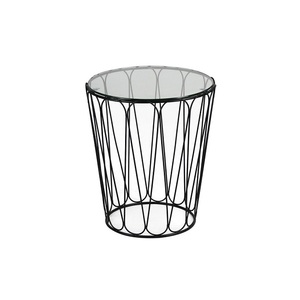 Meubles de maison, accessoires décoratifs, table basse en aluminium, finition noire, table d'appoint décorative en métal pour chambre à coucher - Product Image 6