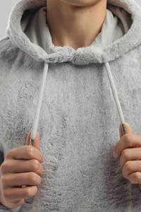 เสื้อฮู้ดขนเฟลซเชอร์ปาแบบยูนิเซ็กซ์  ผ้าฟลีซเนื้อนุ่ม  ลายเรียบ  สีพื้น  สำหรับฤดูหนาว  มีกระเป๋าหน้าขนาดใหญ่  ทรงหลวมสบาย  แบบ Ako - Product Image 5