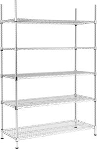 Heavy-Duty Eco-Friendly 5-Tier Steel Storage <b>Rack</b> 48"L X 20"W X 72"H Detachable Chrome <b>Shelving</b> for Power Tools and Pantry Items - Product Image 6
