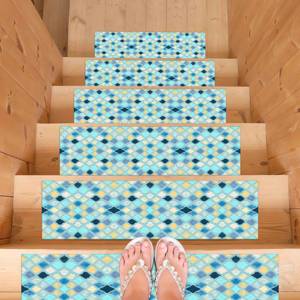 พรมลายบลูสเต็ปทันสมัย พรมพิมพ์ลายสำหรับตกแต่งบ้าน ทำความสะอาดง่าย - Product Image 5