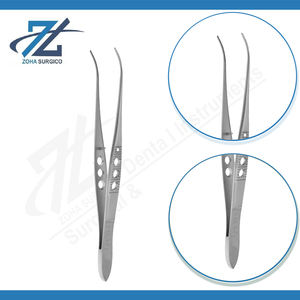 Pinces Iris de Silcock de haute qualité, 102 mm de long, 1 à 2 dents, instruments chirurgicaux manuels en acier inoxydable, certifiés CE, fabricant - Product Image 3