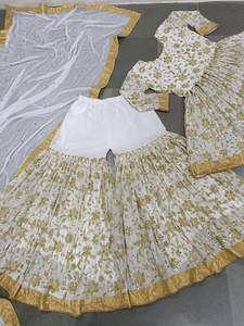 Vêtements ethniques indiens Nouveau Designer Party Wear Look Broderie lourde Sharara Salwar Suit/ Palazzo Suit Collection - Product Image 6