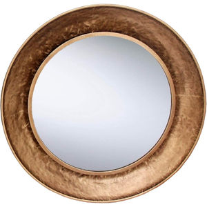 Leaves Decorative Iron Metal <b>Wall</b> <b>Hanging</b> <b>Mirror</b> Gold Finished for Home Living Room Decor Round Shape <b>Wall</b> <b>Mirror</b> - Product Image 2