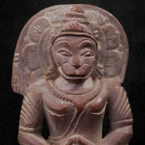 Sculpture sur pierre Konark faite à la main Hanuman Ji Feature Showpiece pour les occasions de Noël et de Diwali (2 pouces) - Product Image 4