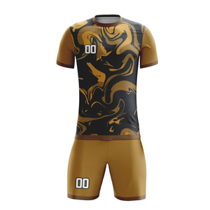 Ensemble d'uniformes de football personnalisés, motif de conception personnalisé, graphiques, noms et numéros des joueurs, 100% polyester respirant, t-shirt - Product Image 1