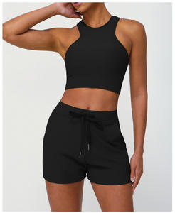 Conjunto Deportivo de 2 Piezas para Yoga y Fitness para Mujer, Acanalado, Sin Costuras, Transpirable, Ecológico, de Secado Rápido, con Logotipo Personalizado - Product Image 1