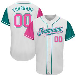Camiseta de béisbol de dos tonos auténtica rosa blanca personalizada ropa de equipo personalizada superventas - Product Image 1