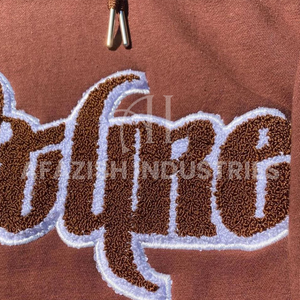 Vente en gros 100% coton Sweat à capuche Streetwear d'hiver pour hommes de haute qualité Conception personnalisée Chenille Broderie Logo Imprimé - Product Image 2