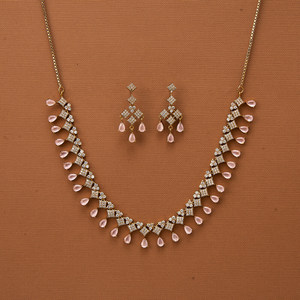 Handmade Brass Vintage Charm Necklace with Zircon and Mehndi Plating 14inches Rope <b>Chain</b> for Women's Anniversary - Product Image 4