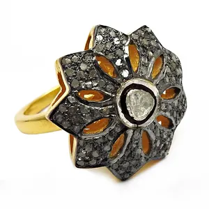 हीरा सोना मढ़वाया शादी की सगाई की अंगूठी 925 स्टर्लिंग चांदी हाथ से बने गहने थोक मूल्य चांदी के छल्ले आपूर्तिकर्ताओं