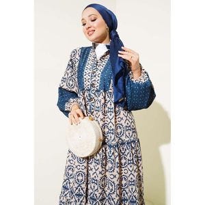 Robe à demi-boutons à superpositions Bleu Marine - Product Image 4