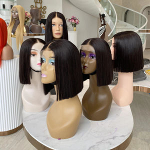 Perruque Lace Front de cheveux Remy vierges vietnamiens ondulés soyeux lisses sans produits chimiques Double trame pour femmes noires - Product Image 1