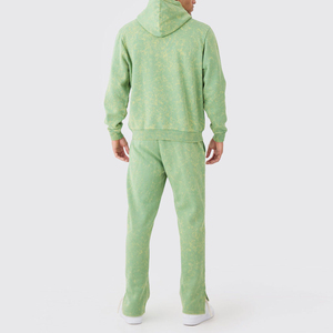 Men Tracksuit Flared Sweatpants and Hoodie Sets Unisex Tracksuit Puff Print Rhinestone Pullover Hoodies Flare Sweatpants Set - Product Image 2