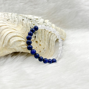 Piedras preciosas naturales Cuarzo azul Cristales de cuarzo transparente Pulseras con dijes Buena suerte Curación Chakra Hombres Mujeres Joyería Regalo al por mayor - Product Image 5