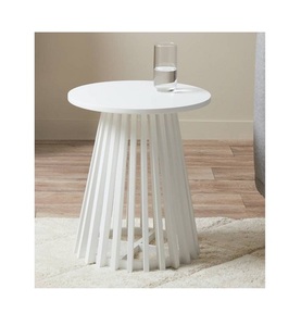 Nouvelle table d'appoint de style de luxe fabriquée à la main avec une pièce unique plaquée de couleur blanche de qualité supérieure à des tarifs très bas pour la décoration intérieure - Product Image 1