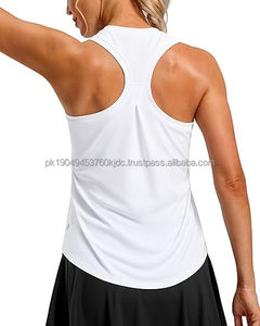 Camisetas Deportivas de Tirantes para Mujer, Estilo Racerback, para Yoga, Ajuste Holgado, Talla XS, Tejido de Punto, Logotipo en la Parte Delantera - Product Image 1