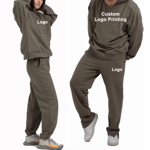 Venta al por mayor Unisex personalizado pantalones de chándal y sudaderas con capucha Jogger conjunto chándal bordado invierno chándales OEM personalizado chándal de los hombres - Product Image 2