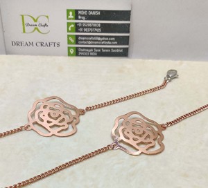 Bracelet en cuivre pour femmes de style antique de luxe sans plomb dernier cri haut de gamme chaîne haute de taille libre métal indien plaqué métal - Product Image 2