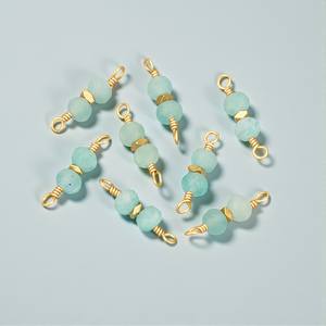 Connecteur de perles de pierres précieuses Amazonite-Christian Sterling Silver DIY Jewelry Making Supplies-Offre Spéciale 2025 Handmade Charms - Product Image 1