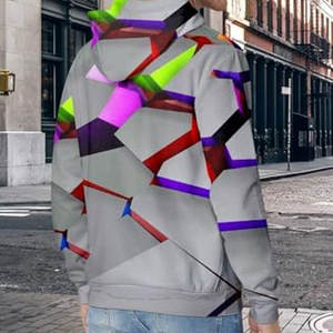 Sudadera Deportiva de Manga Larga con Capucha, Estilo Urbano, Talla Grande, Transpirable, 100% Poliéster, Impresión 3D, Estilo Europeo y Americano, para Invierno - Product Image 4