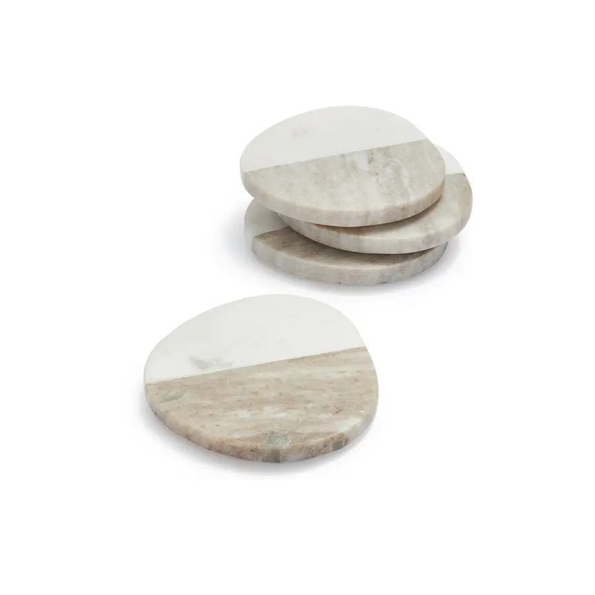 Mais Popular 2022 Round shape Marble Coaster Set Eco Material Tea Cup Coaster Personalizado Stone Coaster