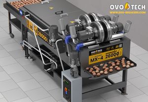 Laveuse d'œufs OVO-TECH MX-4 avec boîte de vitesses et moteur 220V pour le nettoyage et la désinfection des œufs de volaille 26000 œufs/heure - Product Image 2