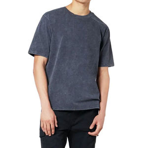 100% coton hommes coupe ample surdimensionné Vintage Sun Fade lavage à l'acide écologique respirant à manches courtes T-Shirt 240gsm imprimé - Product Image 3