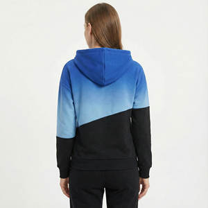 Sudaderas con Capucha de Diseño Personalizado al por Mayor para Mujer, Bloques de Color, Paneles en Contraste, Estilo Urbano, Corte Holgado, Bolsillo Tipo Canguro, Felpa de Algodón - Product Image 3