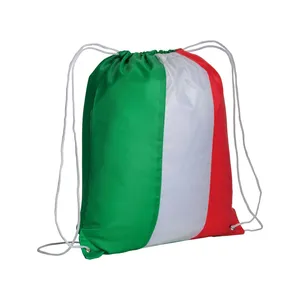 Zaini Sportivi Personalizzati 210T Tricolore con Coulisse e Gadget Personalizzati - Product Image 1