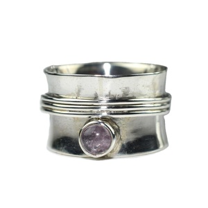 Anillo de Plata de Ley 925 con turmalina y forma redonda, joyería de piedras preciosas - Product Image 1