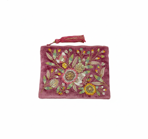 Bolsa de Maquillaje Bordada a Mano con Tela de Nailon Floral de Alta Demanda, Bolsa de Viaje Plegable Portátil con Cremallera, Almacenamiento Multiusos para Joyas - Product Image 1