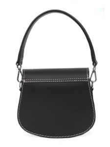 Black Leather Saddle <b>Bag</b> Womens Crossbody Purse Contrast Stitching Vintage Fashion Zipper Single <b>Strap</b> Water Resistant Shoulder - Product Image 6